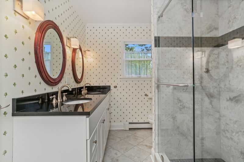 Primary Bath with double sinks.