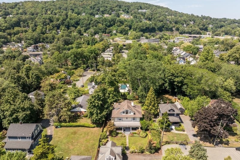 Aerial view of residential area