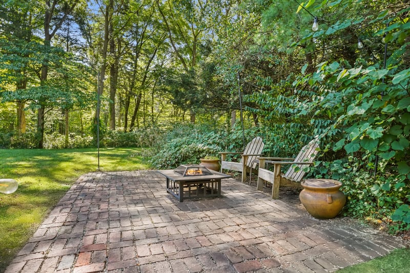 Lovely brick patio great for firepit and late night conversation