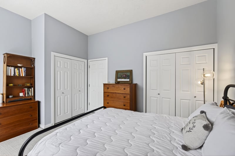 Bedroom with two large closets