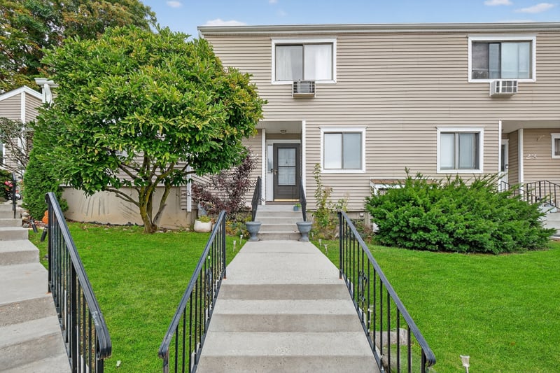 View of front of home with a front lawn