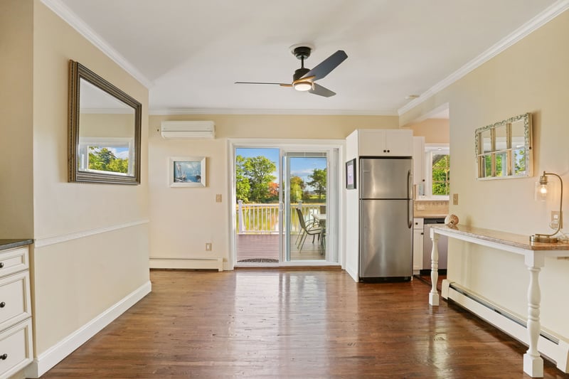 Dining Room with sliders to large Trex deck