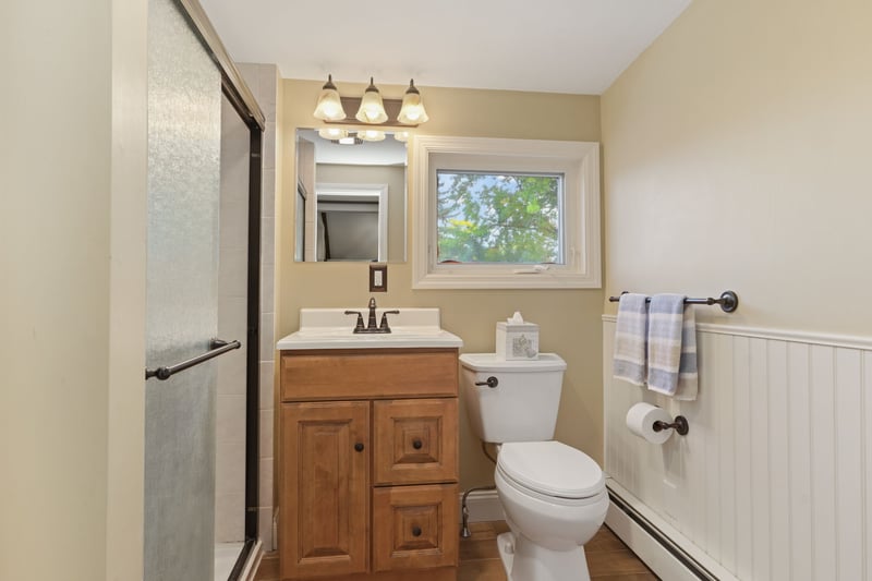 Upstairs full bath - with a view of the Marina!