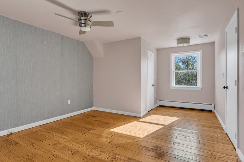 The primary bedroom has a walk-in closet