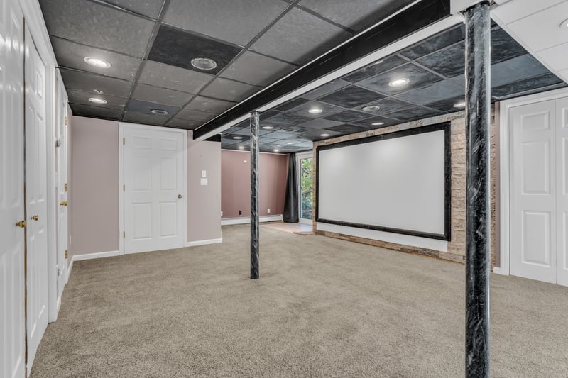 Media room in walk out basement.