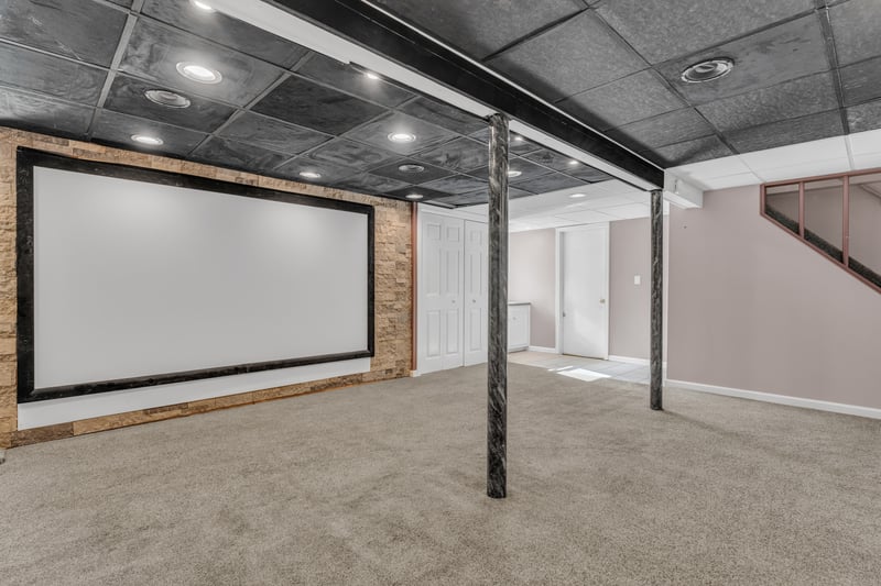 Basement access to 2 car garage.