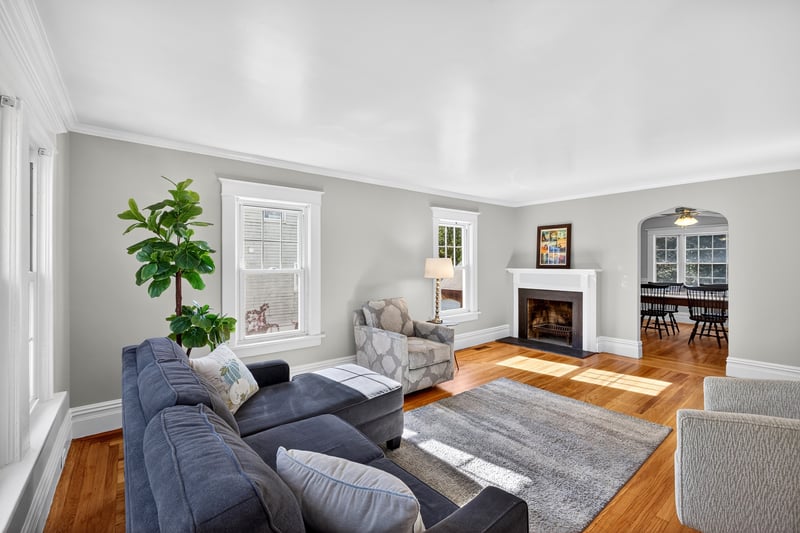Alternate view of the Living room with a view of the dining room