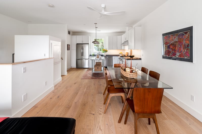 Dining room open to kitchen.