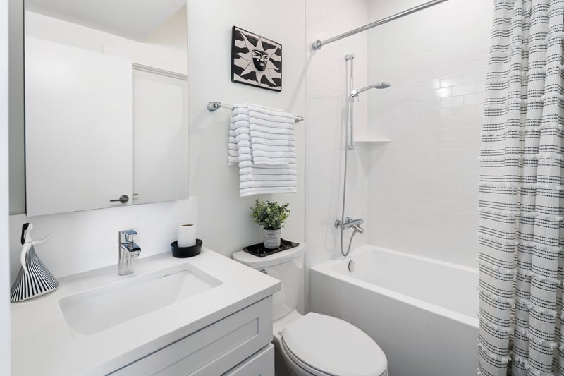 First floor bathroom accessible from bedroom or hallway.