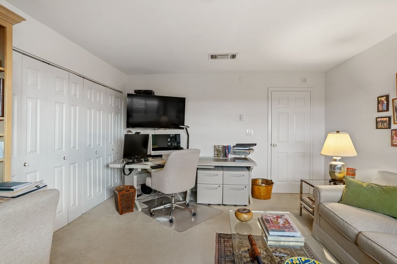 Alternate view of the bedroom with double closets.