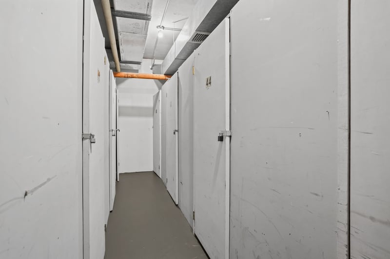 Storage cage on first floor.