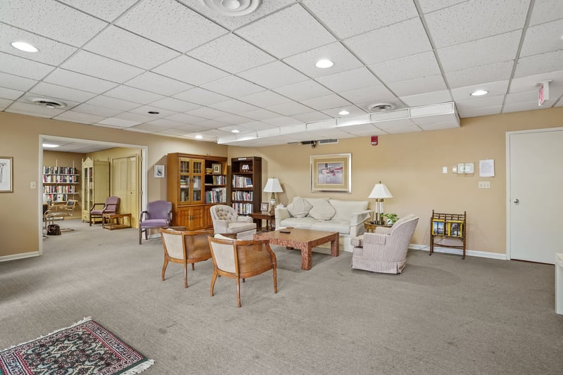 Resident's lounge and library.