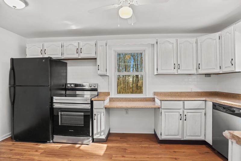 Large Kitchen with new subway tile backsplash