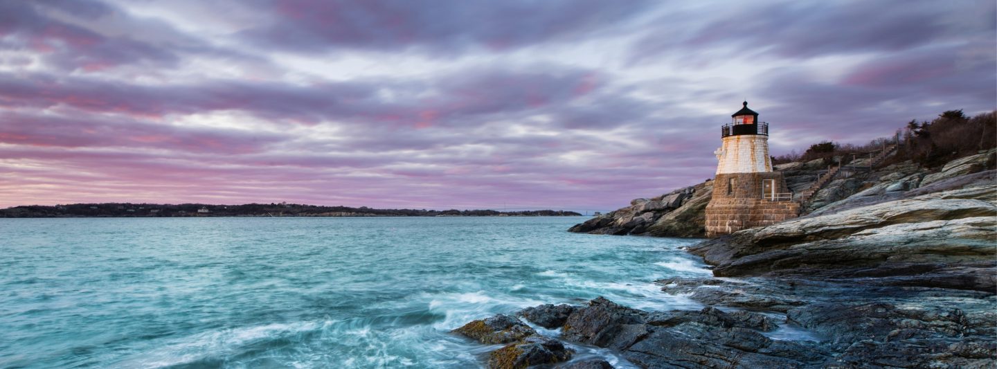 Castle Hill Lighthouse, Newport Rhode Island - stock photo