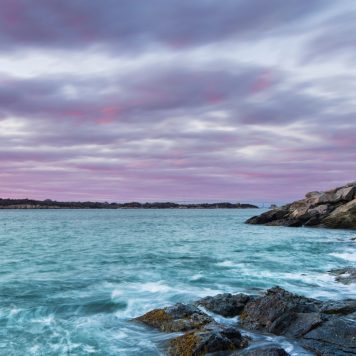Castle Hill Lighthouse, Newport Rhode Island - stock photo