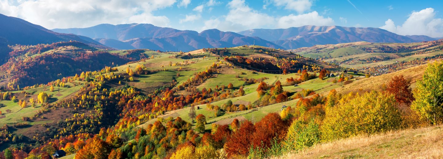 Beautiful mountain landscape on a sunny day - stock photo