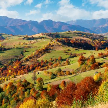Beautiful mountain landscape on a sunny day - stock photo